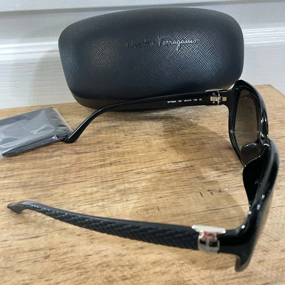 Salvatore Ferragamo Black 59mm Square Sunglasses